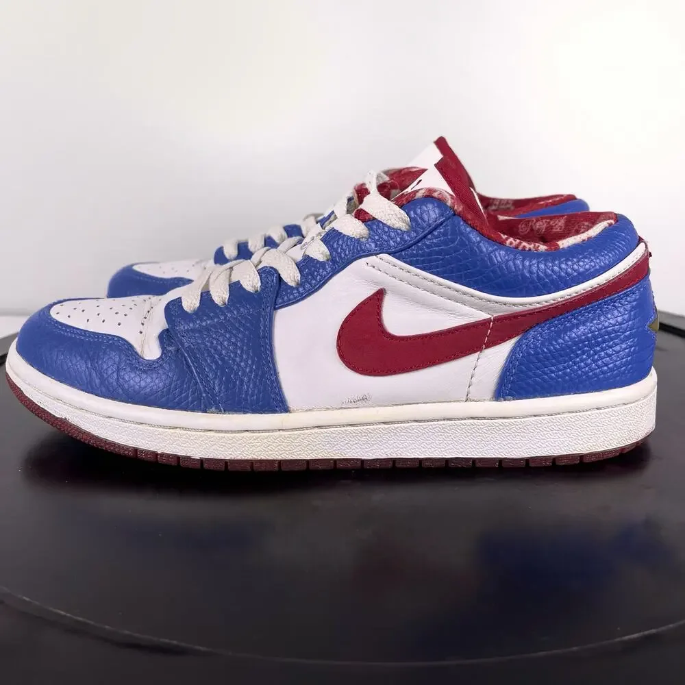 Size 8 2007 Jordan 1 Low Retro East Side Blue Mens Shoes Air Sneakers 309192 161